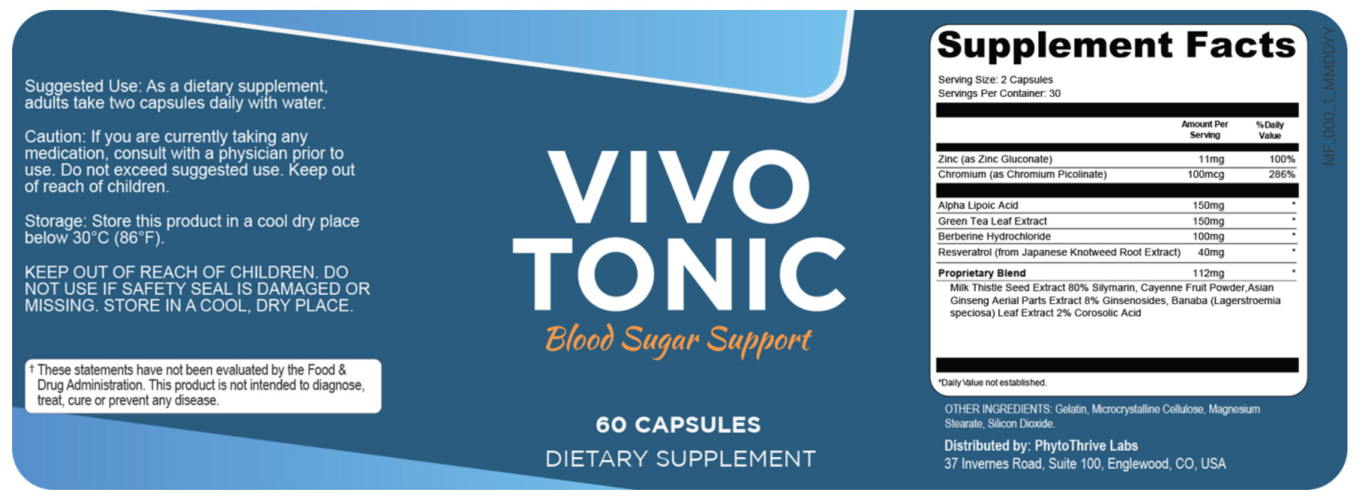 VivoTonic blood sugar supplement  Facts